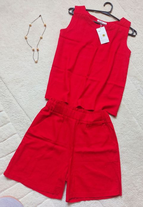 Шорти топ костюм лен