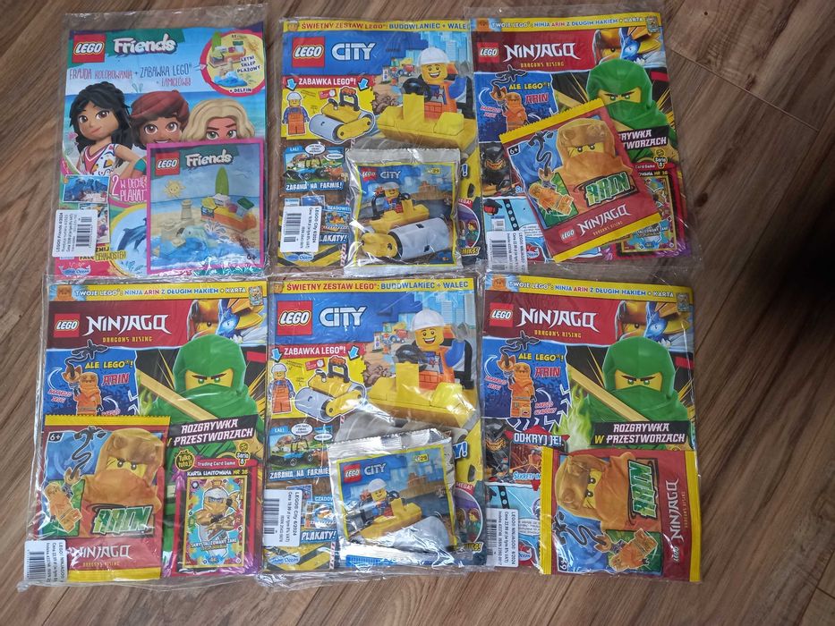 LEGO City,Ninjago,Friends - czasopisma z figurą x6