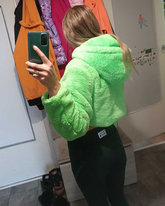 Bluza futerko ocieplacz kurtka polar neon