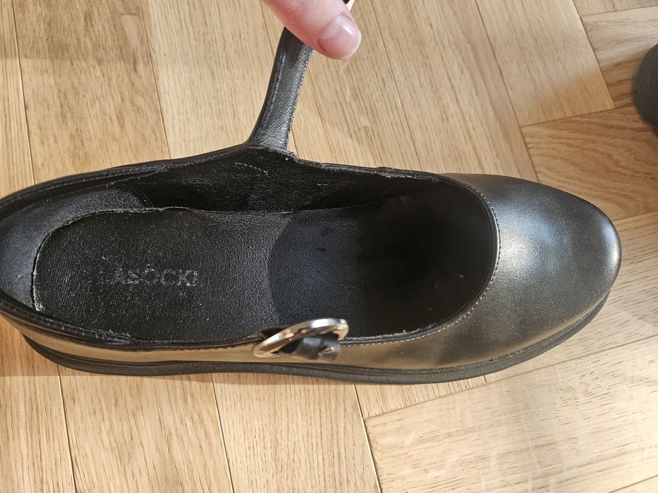 Mary Jane Czarne Skóra Naturalna Lasocki