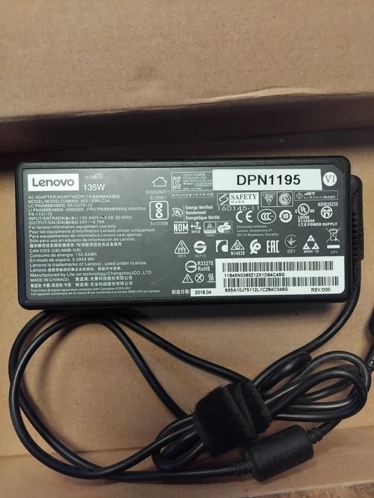 Nowa oryginalna ładowarka zasilacz Lenovo  SlipTip 135W 20V 6.75A