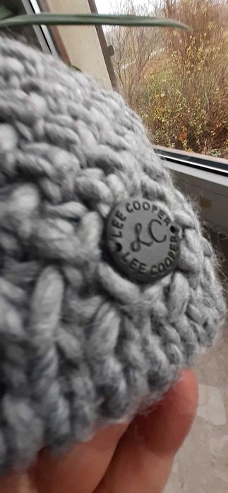 ciepła czapka Lee Cooper z wełny na polarze damska