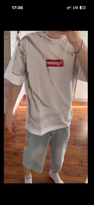 футболка Supreme x maison margiela white tee S M L balenciaga vetements S M L