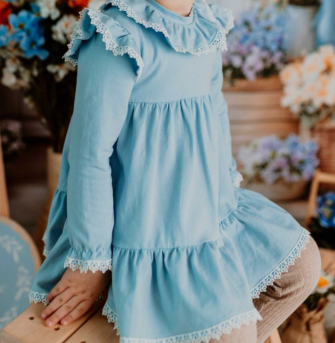 Sukienka bawełniana Helen 86 błękitna