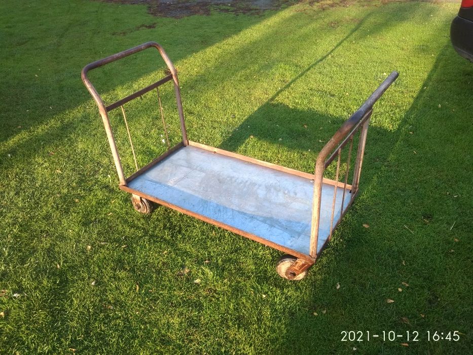 Wózek transportowy magazynowy towarowy duży 125x63cm koła obrotowe