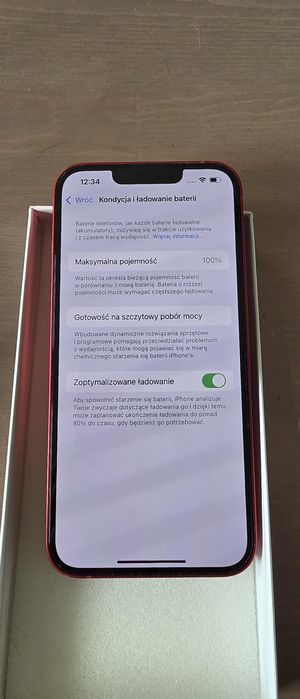Iphone 13 128gb czerwony bateria 100%