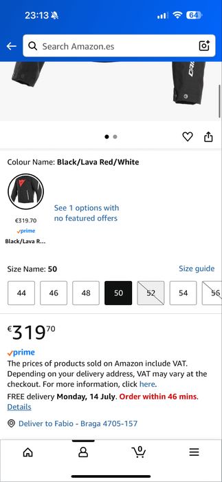 Casaco Dainese seca 3 d dry 50