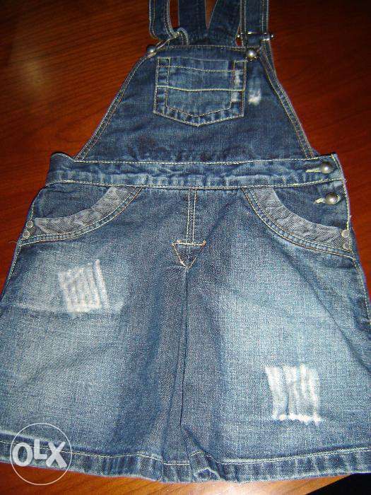 saia macacão de ganga huc 2/3 anos