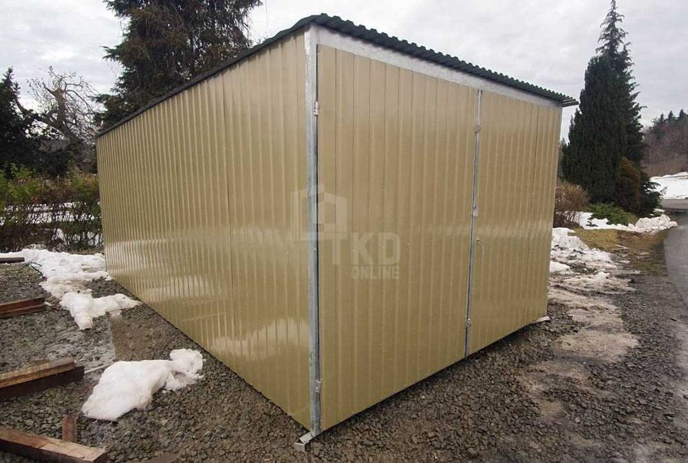 Garaż blaszany 3x5m II Gatunek Blaszak na budowę złoty dach  TKD400