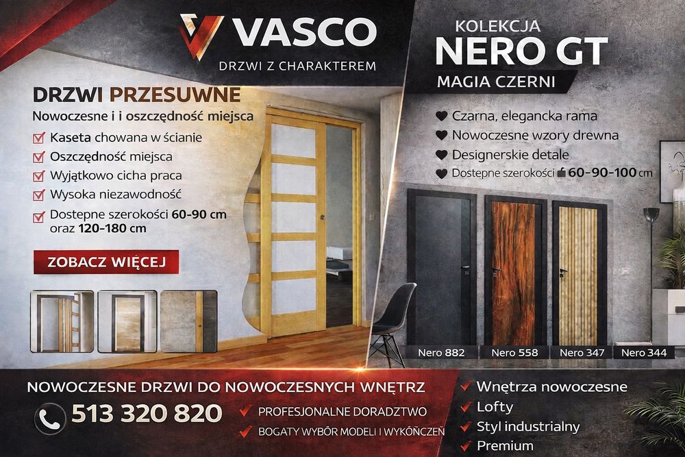 Drzwi wewnętrzne nowe VASCO, ERKADO