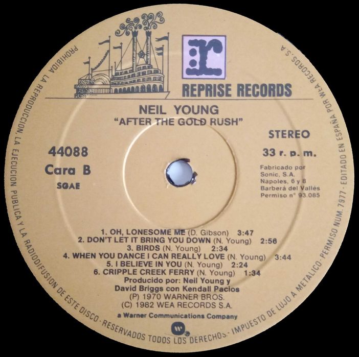 Neil Young	- - - - -	After The Gold Rush	- - - - -	LP
