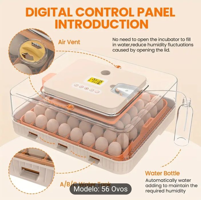 Incubadora / Chocadeira 56 Ovos - Totalmente Automática - Nova