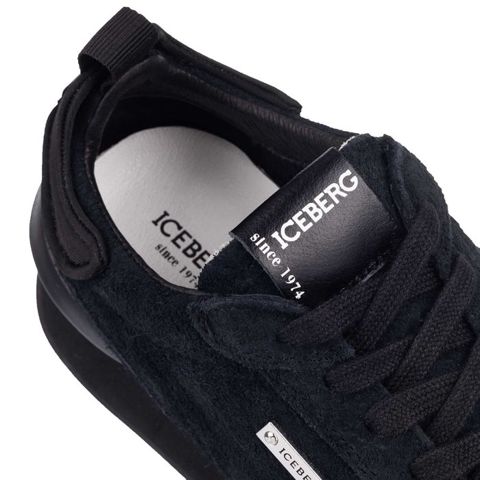 ICEBERG skórzane męskie sneakersy NOWOŚĆ BLACK LOOP