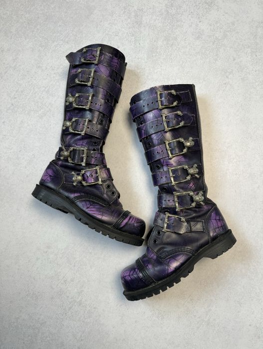 Высокие Y2K ботинки с черепами Underground England женские оригинал