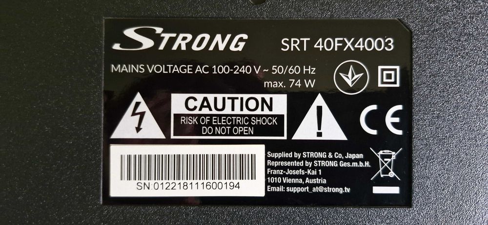 Телевізор Strong SRT 40FX4003: 5 500 грн. - Телевизоры Ужгород на Olx