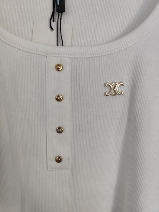 Top prążek z długim rękawem Celine bluzka longsleeve