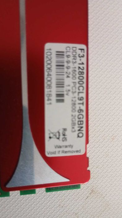 Memória DDR3 F3-12800CL9T-6GBNQ
