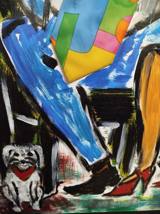 Quadro pintura a óleo FLIRT 100cms x 80 cms