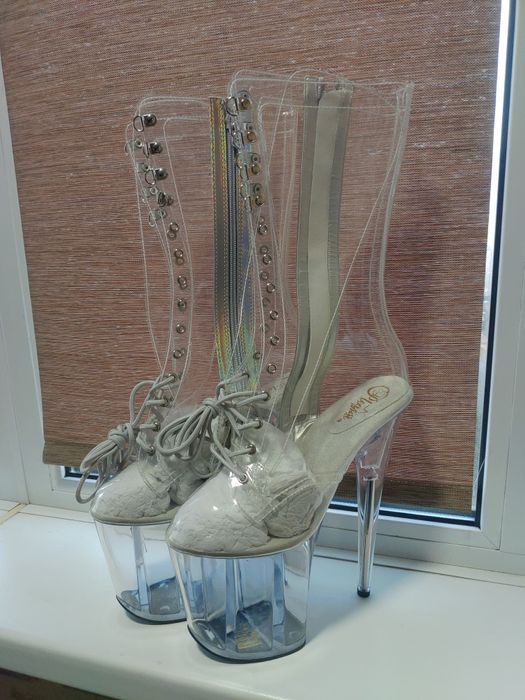 Ботинки стрипы тройки прозрачные Pleaser 39 размер новые