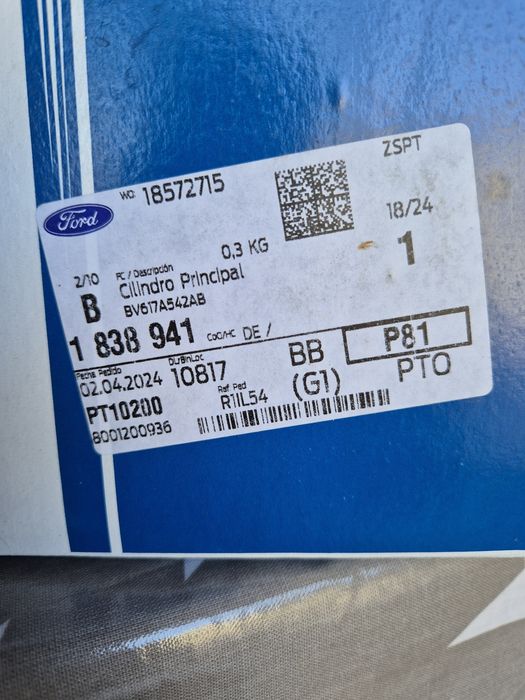 Cilindro principal embraiagem Ford Focus 2017