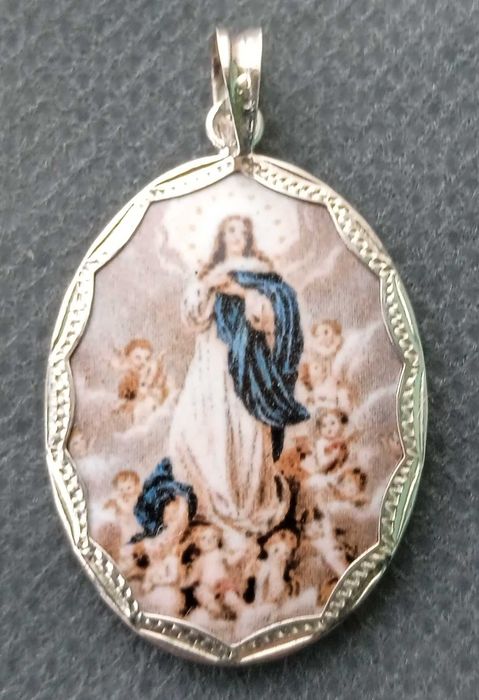Medalha em Prata e Esmalte Nª Sra da Conceição