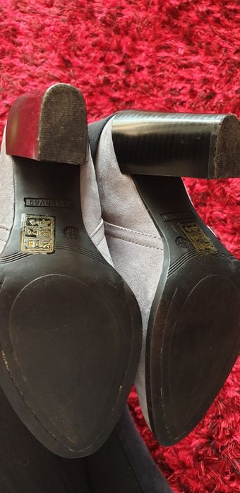 Popielate botki,  sztyblety damskie r.39
