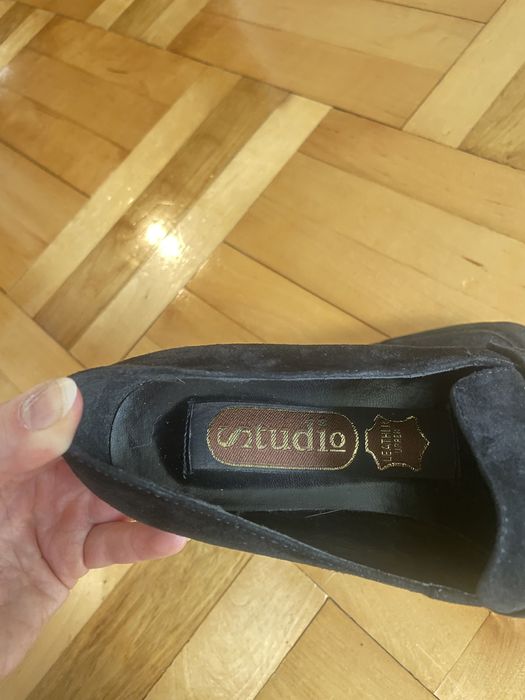 Skórzane baleriny czarne 36