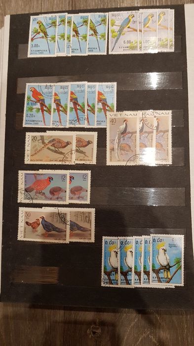 Znaczki Pocztowe cały świat głównie ptaki