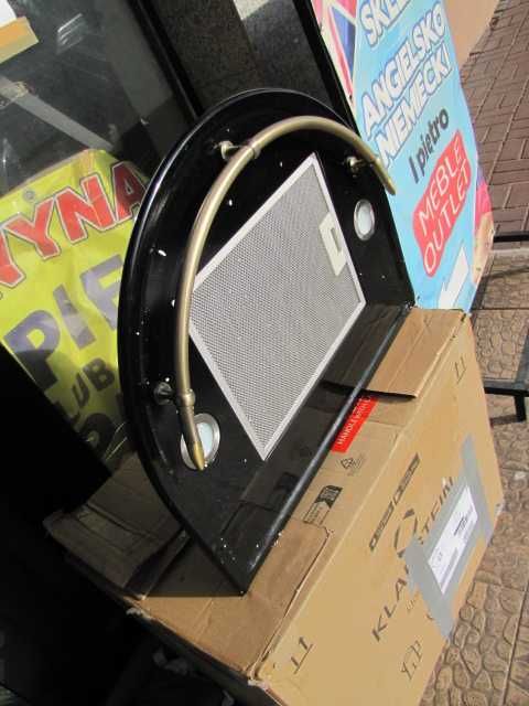 Okap kuchenny w stylu retro czarny 60cm złoty reling Klarstein Lumio