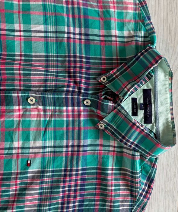 Koszula z krótkim rękawem Tommy Hilfiger logo Custom Fit rozmiar XXL