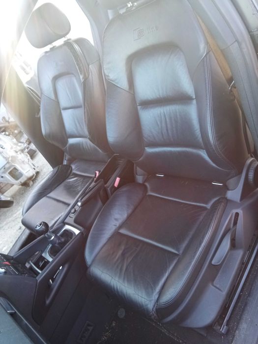 5d SPORTBACK SLINE fotele skóra pełna czarna 5 d drzwi tapicerki AUDI A3 S3 8P LIFT