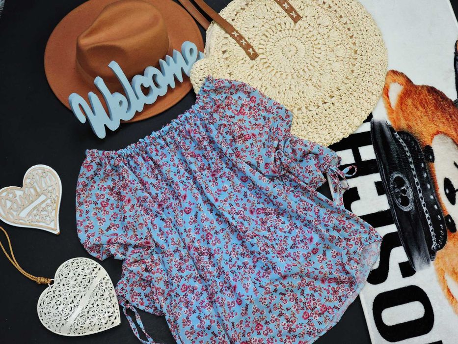 Italy Bluzeczka mgiełka wiązanie hiszpanka M/L