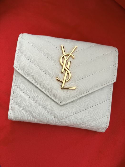 Saint Laurent женский Кожаный кошелек белый