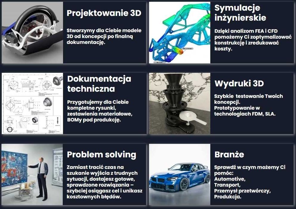 Konstruktor CAD 3D – projekt maszyn, części, dokumentacja techniczna