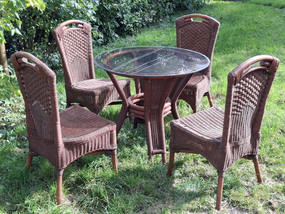 Ratan Komplet stół i krzesła super cena