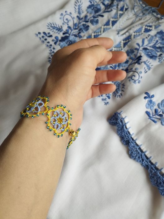 Патріотичний браслет. Прикраса під вишиванку. Подарунок