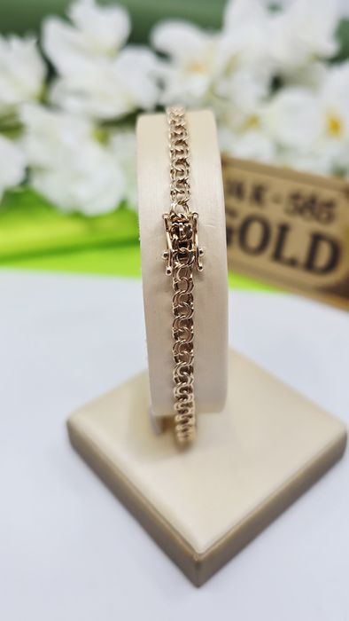 Złota bransoletka splot Galibardi próba 585 14k  Używana