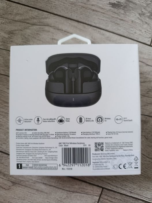 Słuchawki Devia ANC TWS Pro1