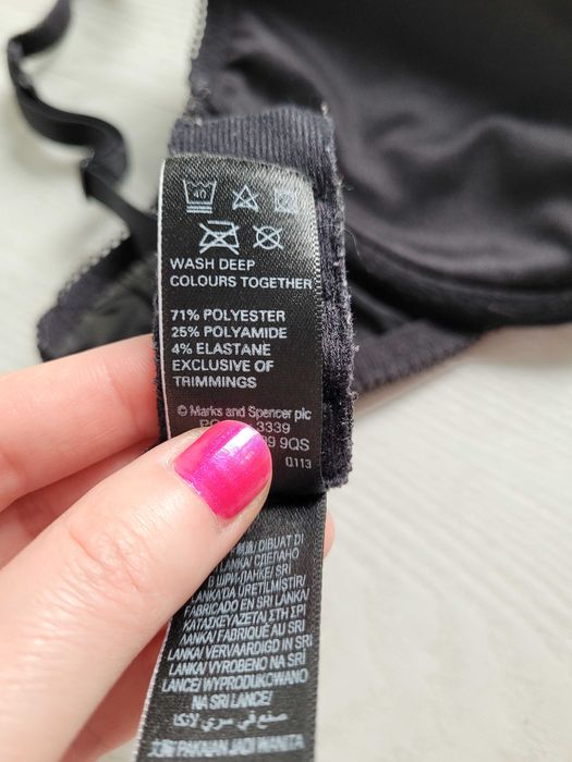 Czarny stanik biustonosz 80B 36B Marks&Spencer bielizna