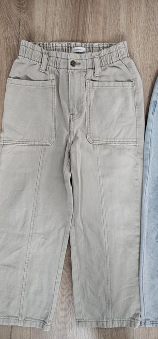 Spodnie r.134 dla dziewczynki szerokie nogawki