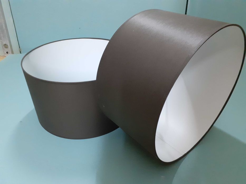 Dwa abażury 35x20 brązowo biały