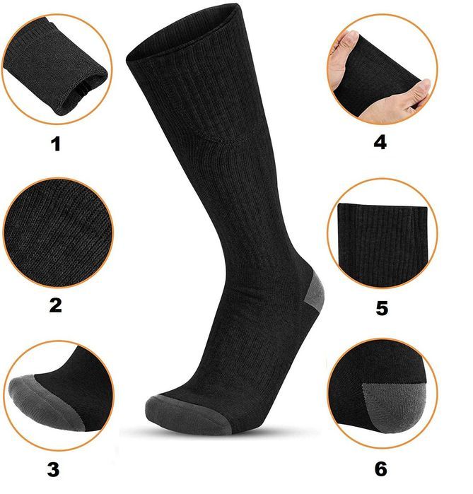 Podgrzewane skarpety elektryczne getry bawełniane czarne