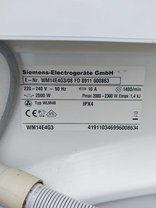 Пральна машина    SIEMENS   WM14E4G3    Siemens WM14B2H2/22