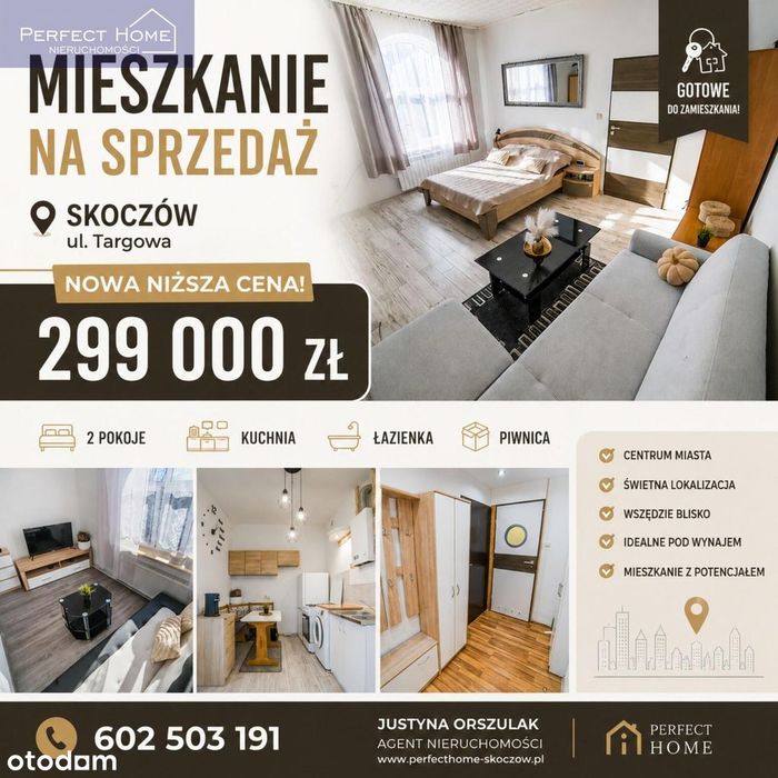 Mieszkanie 51 m² w centrum Skoczowa, nasłonecznione , 2 piętro