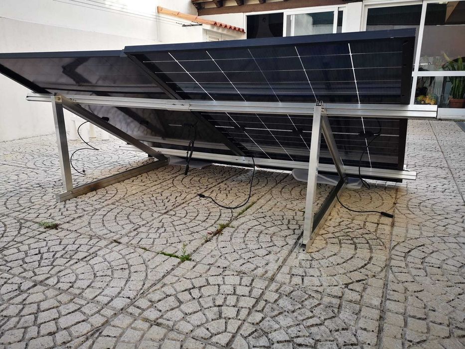 Estrutura aluminio Sunfer para 2 paineis solares inclinado