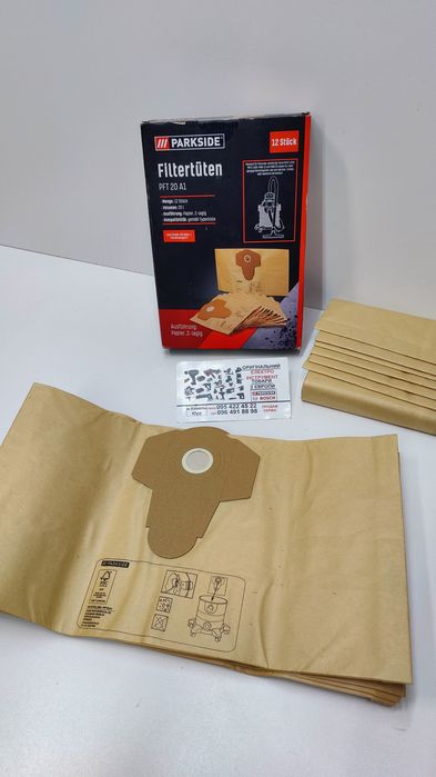 Оригінал. фільтр мішки сГерман Parkside PFT 20/30 для пилососа/пылесос