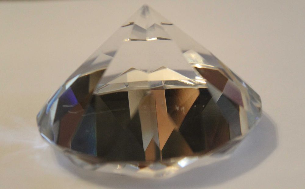 Diamante de vidro, peso de papel, decoração sofisticada
