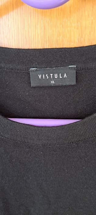 Męski sweter Vistula – 100% wełna merino, czarny, rozmiar XL