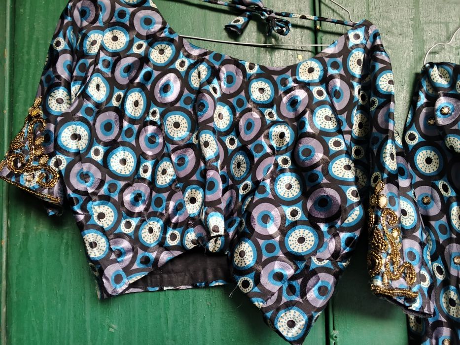 Индийское сари искусственный шелк