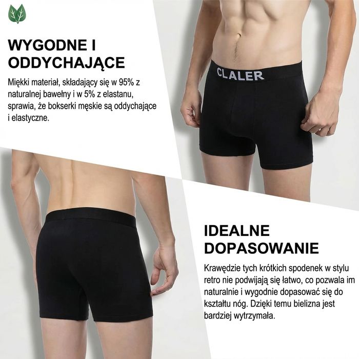 Bokserki męskie - bawełniane, oddychające - 6 szt., S